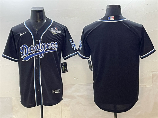 Men's Los Angeles Dodgers Blank Black Fashion 2025 World Series Cool Base Stitched Baseball Jersey Men's Los Angeles Dodgers Blank Black Fashion 2025 World Series Cool Base Stitched Baseball Jersey